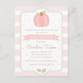 Pumpkin Baby Girl Pink Baby Dusche Einladung Postkarte