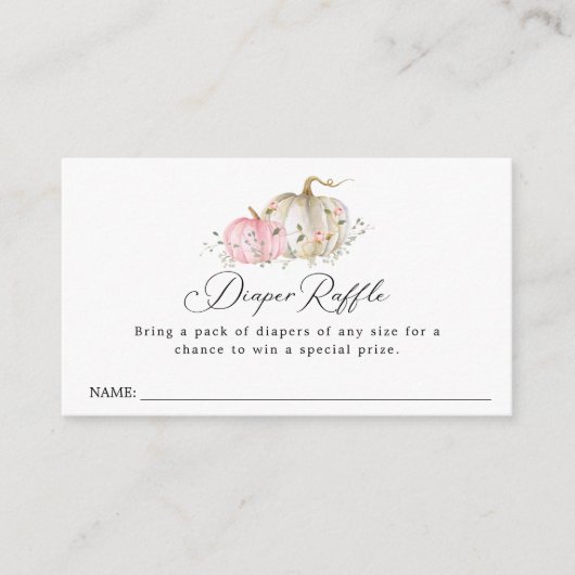 Pumpkin Baby Showdiaper Raffle Ticket Begleitkarte (Vorderseite)