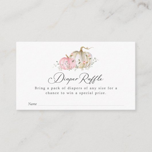 Pumpkin Baby Showdiaper Raffle Ticket Begleitkarte (Vorderseite)
