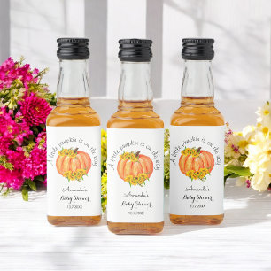 Pumpkin Baby Showdusche Orange White Alkoholflaschenetikett