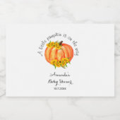 Pumpkin Baby Showdusche Orange White Alkoholflaschenetikett (Einzelnes Label)