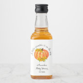 Pumpkin Baby Showdusche Orange White Alkoholflaschenetikett (Vorderseite)