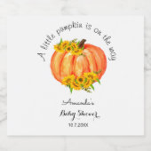 Pumpkin Baby Showdusche Orange White Bierflaschenetikett (Einzelnes Label)