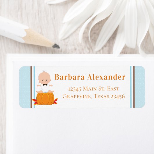 Pumpkin Baby Showdusche Rücksendeadressen-Aufklebe (Insitu)