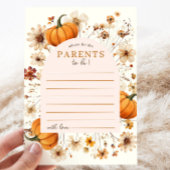 Pumpkin Baby Shower Advice for the Parents Card Einladung