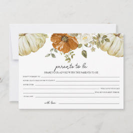 Pumpkin Baby Shower Advice for the Parents Card Feiertagskarte