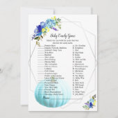 Pumpkin Baby Shower Baby Candy Game | Blau Einladung (Vorderseite)