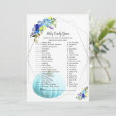 Pumpkin Baby Shower Baby Candy Game | Blau Einladung (Stehend Vorderseite)