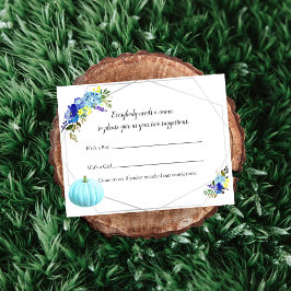 Pumpkin Baby Shower Baby's Name Game | Blau Einladung