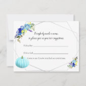 Pumpkin Baby Shower Baby's Name Game | Blau Einladung (Vorderseite)