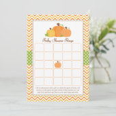 Pumpkin Baby Shower Bingo Einladung (Stehend Vorderseite)