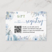 Pumpkin Baby Shower Blue Boy Geschenkkarte Begleitkarte (Vorderseite)