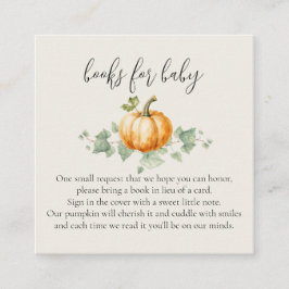 Pumpkin Baby Shower Books for Baby Cards Begleitkarte