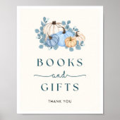 Pumpkin Baby Shower Books & Gifts Sign Poster (Vorne)