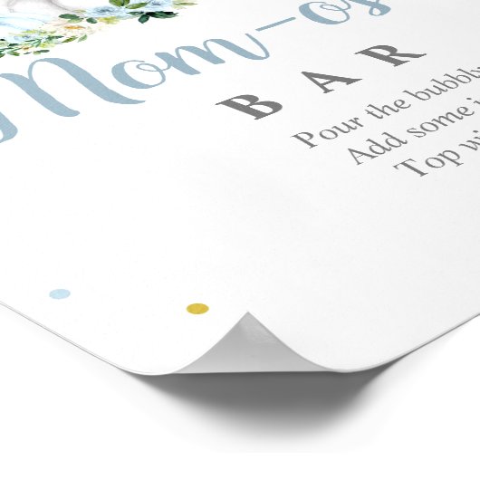 Pumpkin Baby Shower Boy Fall Blue Mama osa Bar Sig Poster (Ecke)