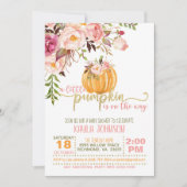 Pumpkin Baby Shower Einladung - Blumenrosa Punkte (Vorderseite)