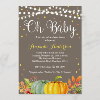 Pumpkin Baby Shower Einladung, Fall Baby Dusche Einladung