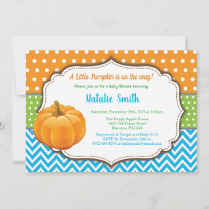 Pumpkin Baby Shower Einladung Herbst Junge