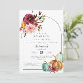 Pumpkin Baby Shower Fall Baby Dusche Einladung (Stehend Vorderseite)