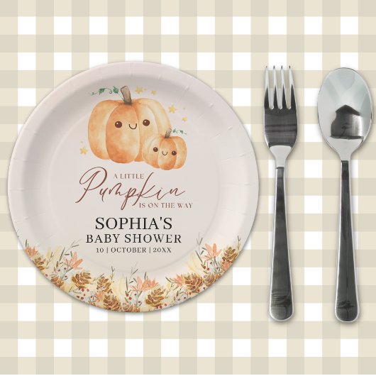 Pumpkin Baby Shower – Fall Theme Disposable Pappteller