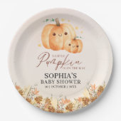 Pumpkin Baby Shower – Fall Theme Disposable Pappteller (Vorderseite)