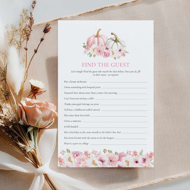 Pumpkin Baby Shower Finden Sie das Game (Find the Guest - Girl Autumn Baby Shower Game)