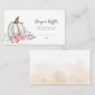Pumpkin Baby Shower Floral Diaper Raffekarte Visitenkarte