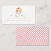 Pumpkin Baby Shower Floral Kariert Books for baby Begleitkarte (Vorne/Hinten)