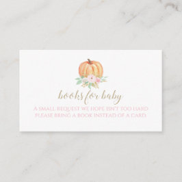 Pumpkin Baby Shower Floral Kariert Books for baby  Begleitkarte