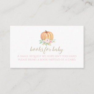 Pumpkin Baby Shower Floral Kariert Books for baby  Begleitkarte
