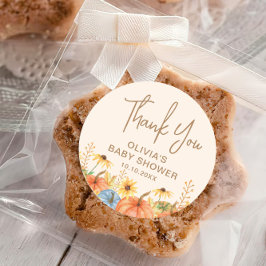 Pumpkin Baby Shower Gevor Runder Aufkleber