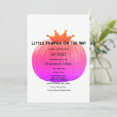 Pumpkin Baby Shower Girls Pink Abstrakter QR Code Einladung (Stehend Vorderseite)