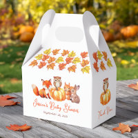 Pumpkin Baby Shower Herbstlaube Tiere Wasserfarbe