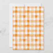 Pumpkin Baby Shower Invitation | Gingham Custom (Rückseite)
