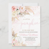 Pumpkin Baby Shower Invitation Girl, Boho Pampas Einladung (Vorderseite)