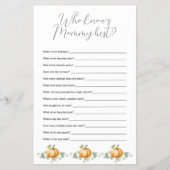 Pumpkin Baby Shower kennt Mommy Best Game Flyer (Vorne)