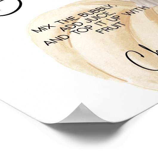 Pumpkin Baby Shower Momosa Bar Poster (Ecke)