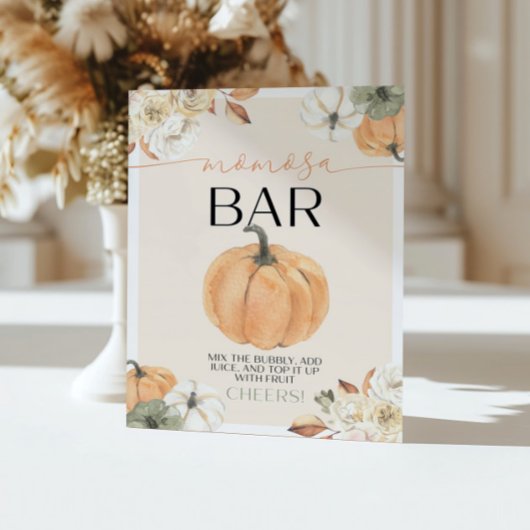 Pumpkin Baby Shower Momosa Bar Poster