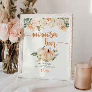 Pumpkin Baby Shower Momosa Bar Poster