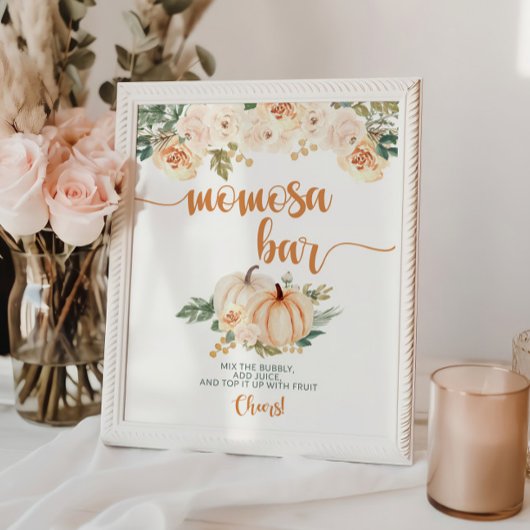 Pumpkin Baby Shower Momosa Bar Poster
