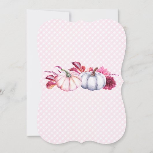 Pumpkin Baby Shower Party für Autumn Baby Girl Einladung (Rückseite)