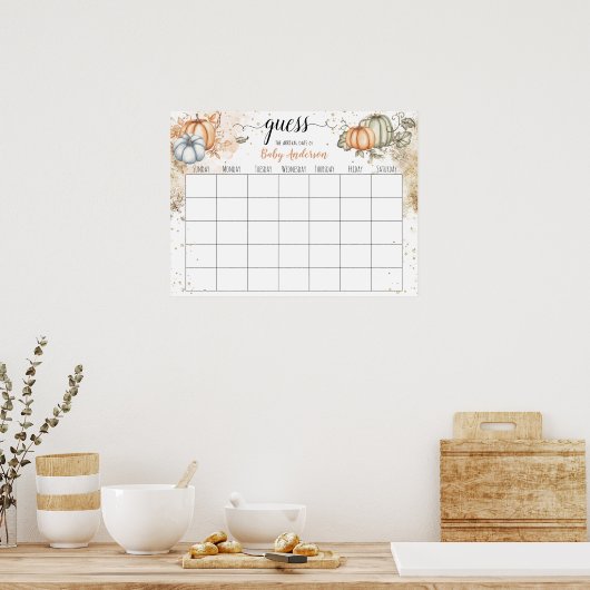 Pumpkin Baby Showrate Terminkalender Poster (Küche)