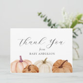 Pumpkin Baby Vielen Dank Dankeskarte (Stehend Vorderseite)