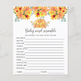 Pumpkin - Baby Word Scramble | Baby Showspiel