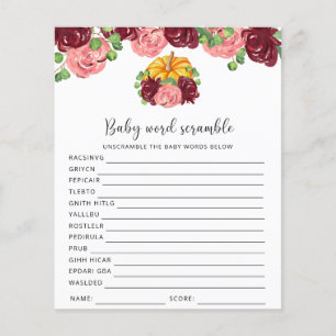 Pumpkin - Baby Word Scramble Baby Showspiel