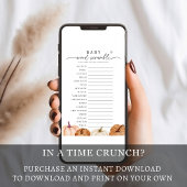 Pumpkin Baby Word Scramble Game Einladung