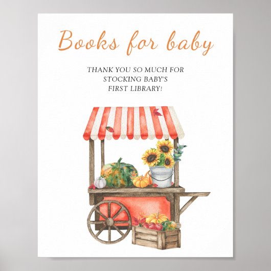 Pumpkin-Babydusche - Bücher für Babyposter Poster (Vorne)