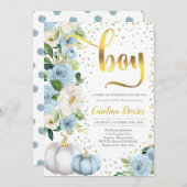 Pumpkin Babydusche Einladung Boy Fall Dusche (Vorne/Hinten)