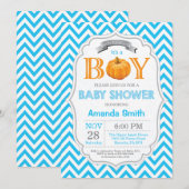 Pumpkin Babydusche Einladung Herbst Junge (Vorne/Hinten)