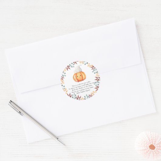 Pumpkin-Babydusche - Gebetskandaletikett Runder Aufkleber (Umschlag)